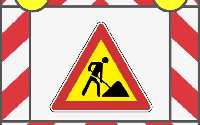 Straße wegen Bauarbeiten gesperrt